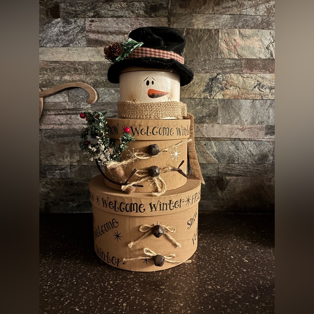 NEW! Charming Snowman Holiday Decor with Hat and Scarf